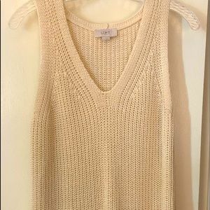 Loft V Neck Sleeveless Sweater Tank Top